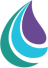 A blue and purple blob is in the middle of a green background.